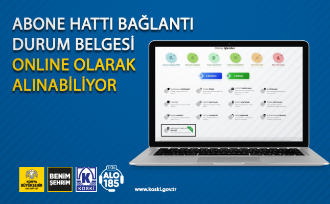 ABONE HATTI BAĞLANTI DURUM BELGESİ ONLINE OLARAK ALINABİLİYOR